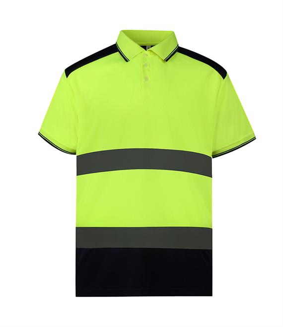 Hi-Vis Two Tone Short Sleeve Polo Shirt Yellow or Orange - Independent ...
