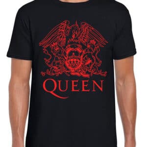 mens queen tshirt black/red