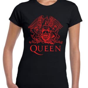 womens queen tshirt black and red