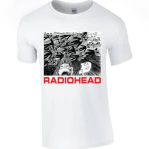 mens radiohead tshirt in white