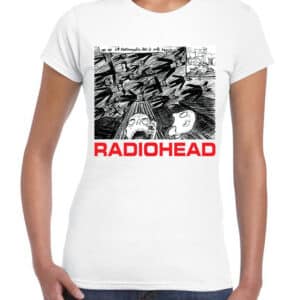 womens radiohead tshirt in white