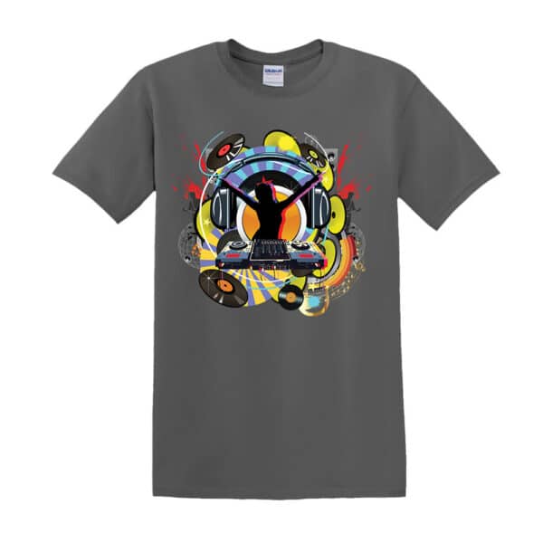 mens dj graphic tshirt charcoal