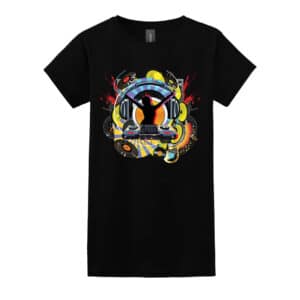 mens dj graphic tshirt black