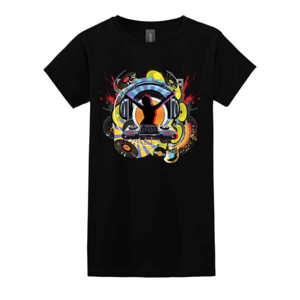 mens dj graphic tshirt black