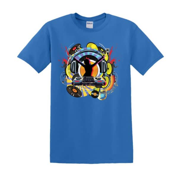 mens dj graphic tshirt blue