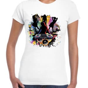 womens fit dj shirt in white