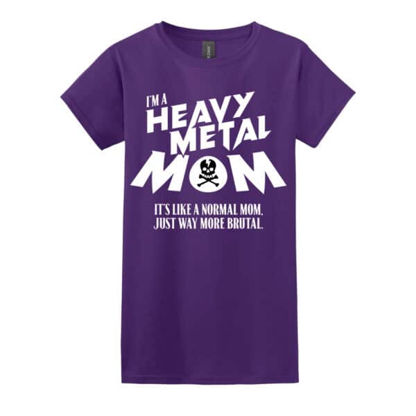 womens heavy metal slogan tee purple