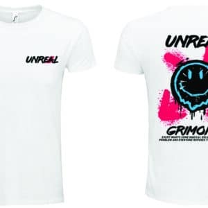 mens fit unreal graphic tshirt white