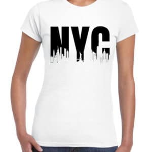 womens nyc graphic tshirt in white