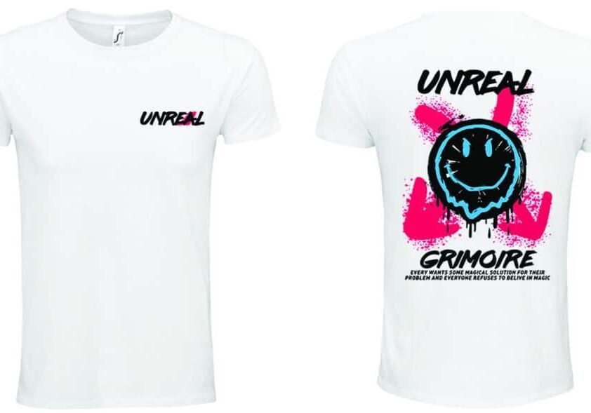 mens fit unreal graphic tshirt white